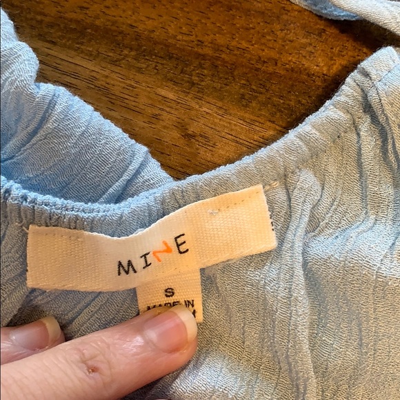 Mine Ruffle Sleeve Light Blue Sleeveless Top - Picture 4 of 5